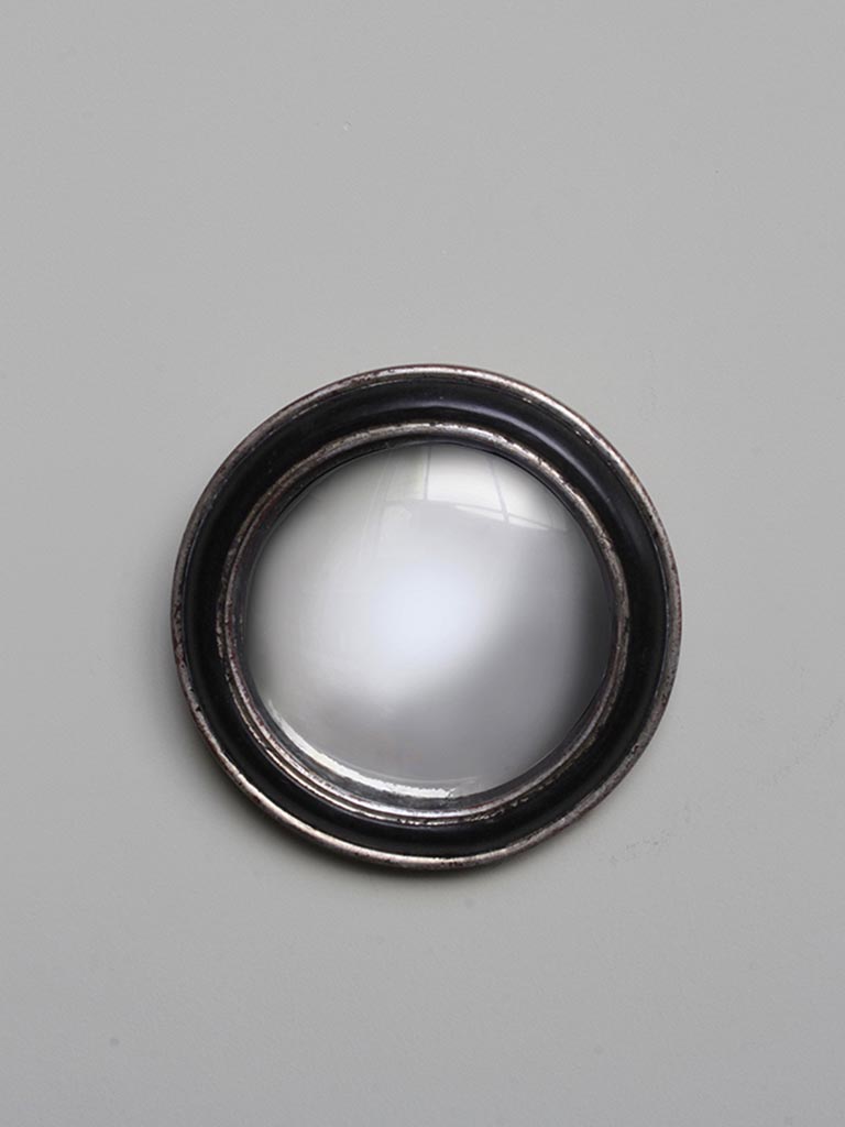 Miroir sorcière convexe19cm patine argent (13.5) - 1