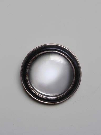 Miroir sorcière convexe19cm patine argent (13.5)