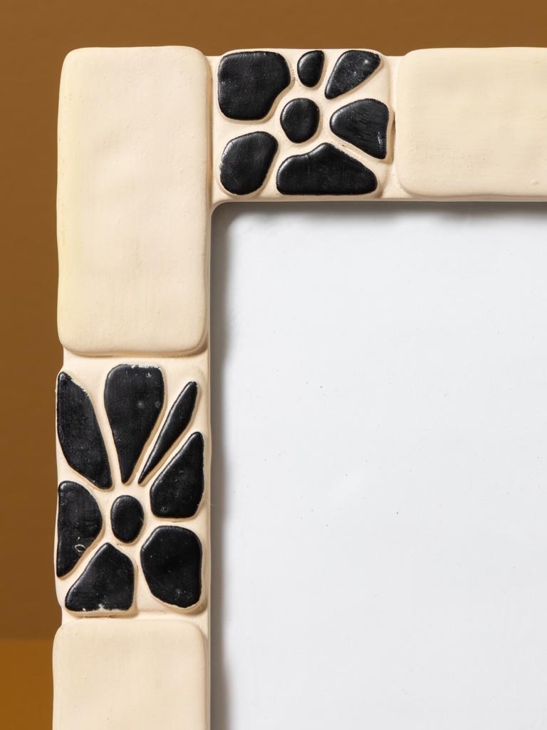 Porte photo beige et grosses fleurs noires (10x15) - 4