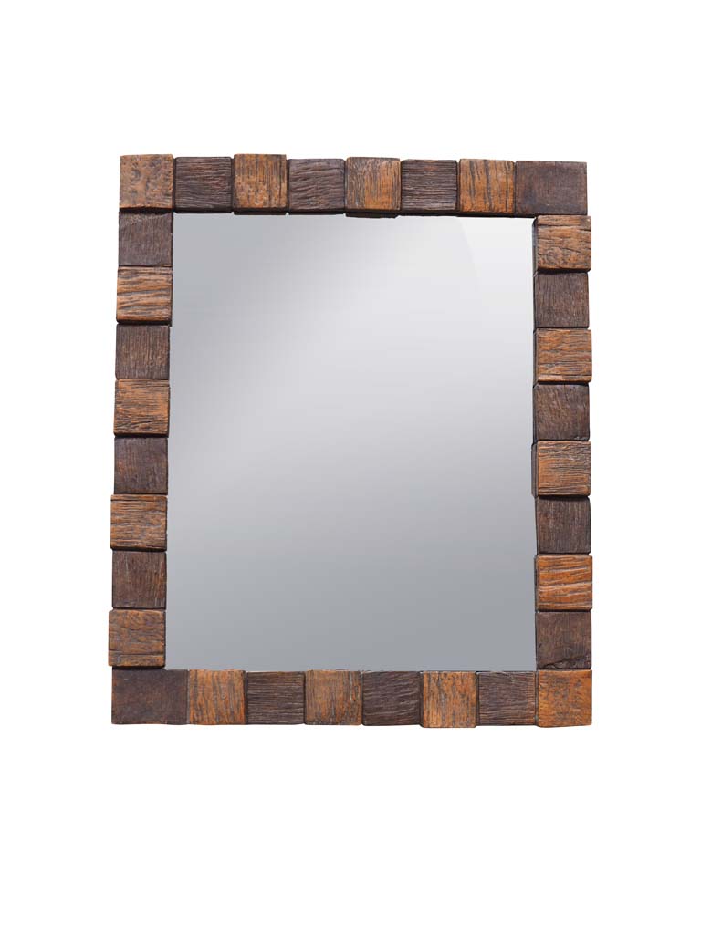 Miroir contours immitation carrés de bois - 2