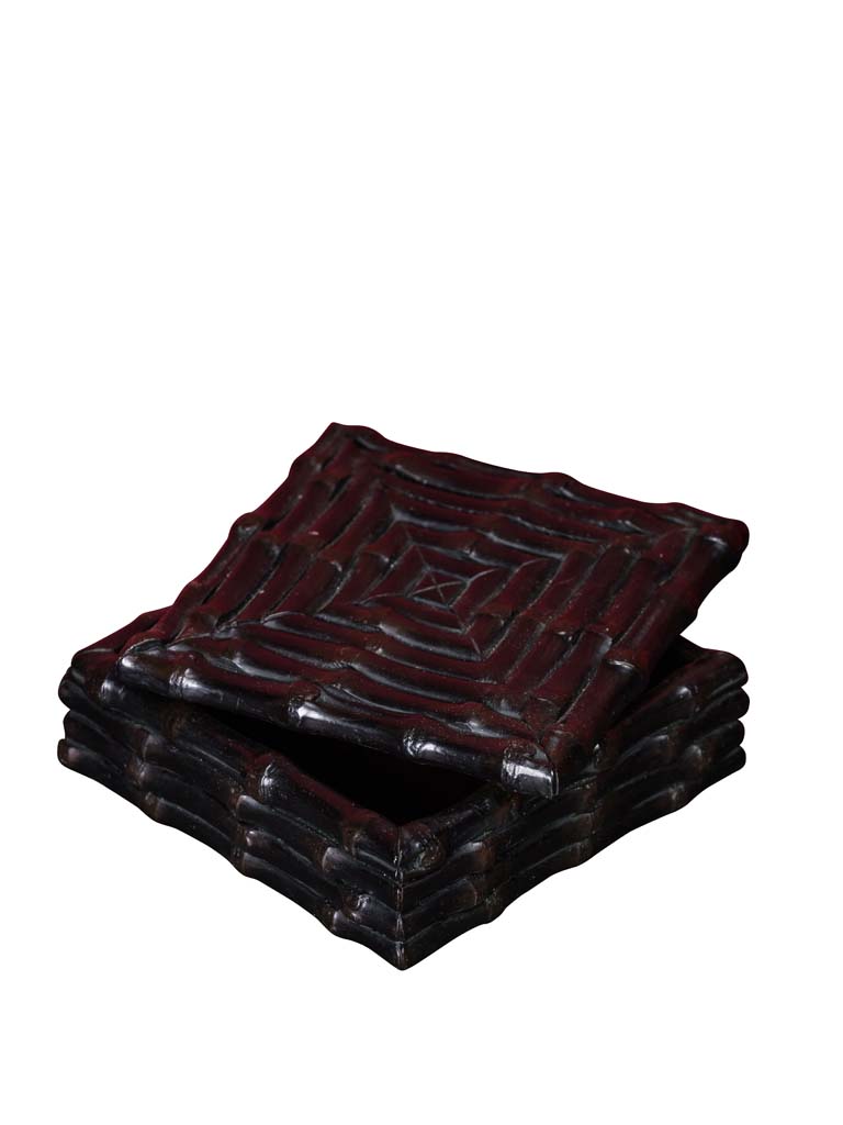 Black resin box bamboo style - 2