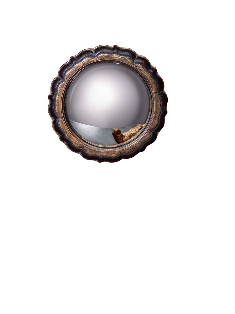 Convex mirror black and gold flower - 2