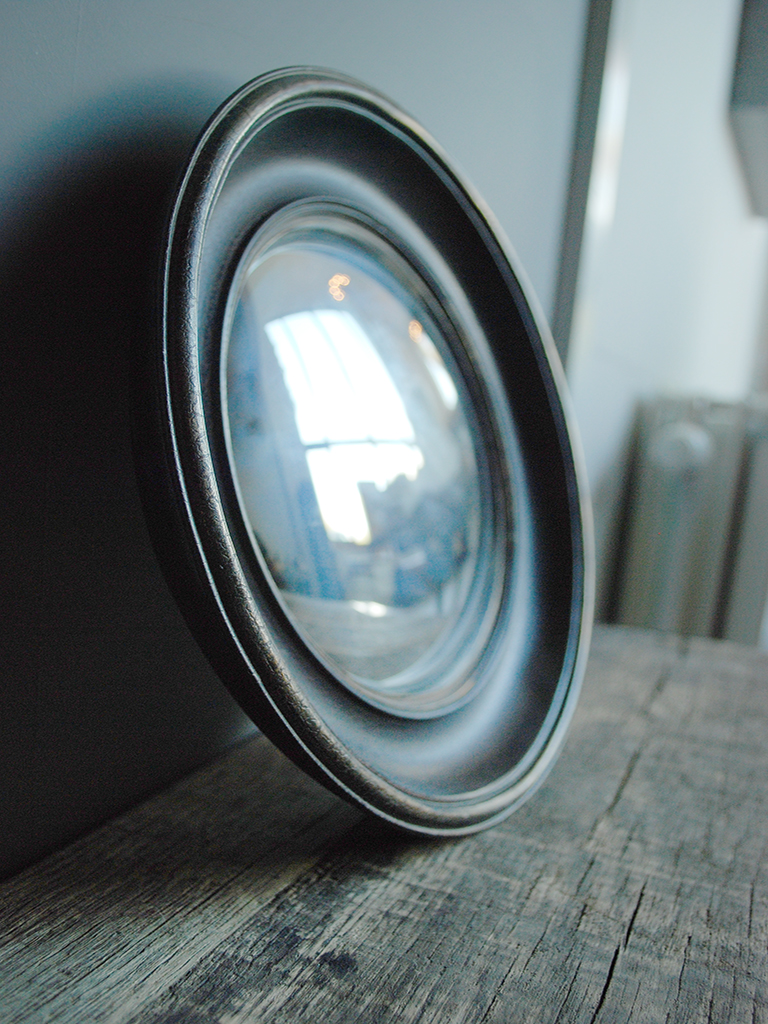 Convex mirror 26.5cm with edge black and gold - 5