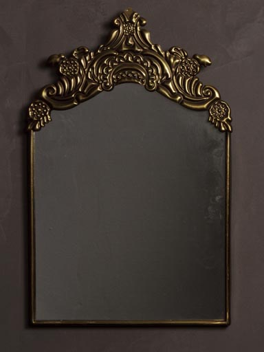 Golden patina embossed mirror Rocco
