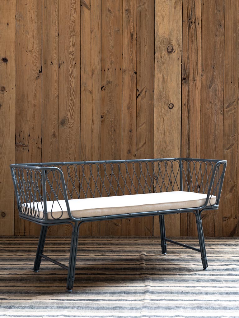  Bench blue with beige cushion - 5