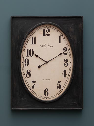 Horloge ovale contour rectangulaire