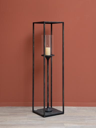 Xxl candleholder in metal frame