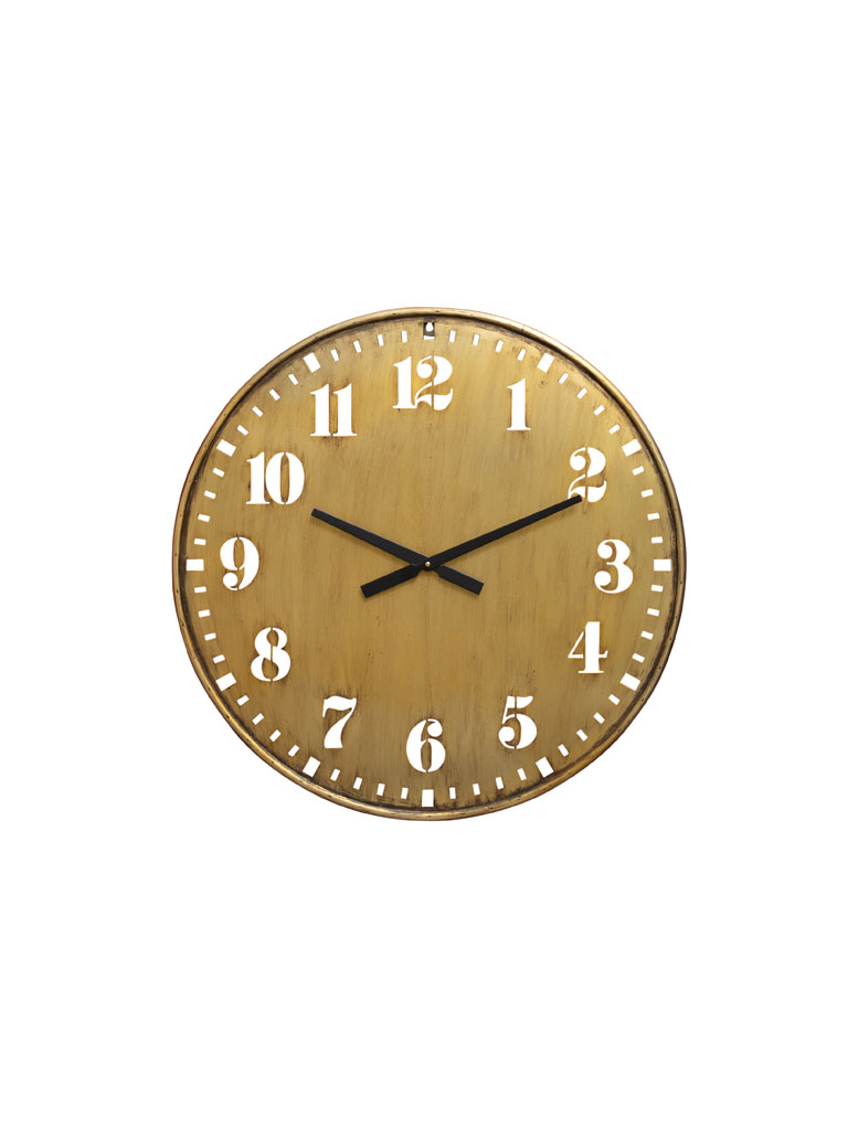 Brass patina openwork clock - 2