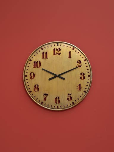 Brass patina openwork clock