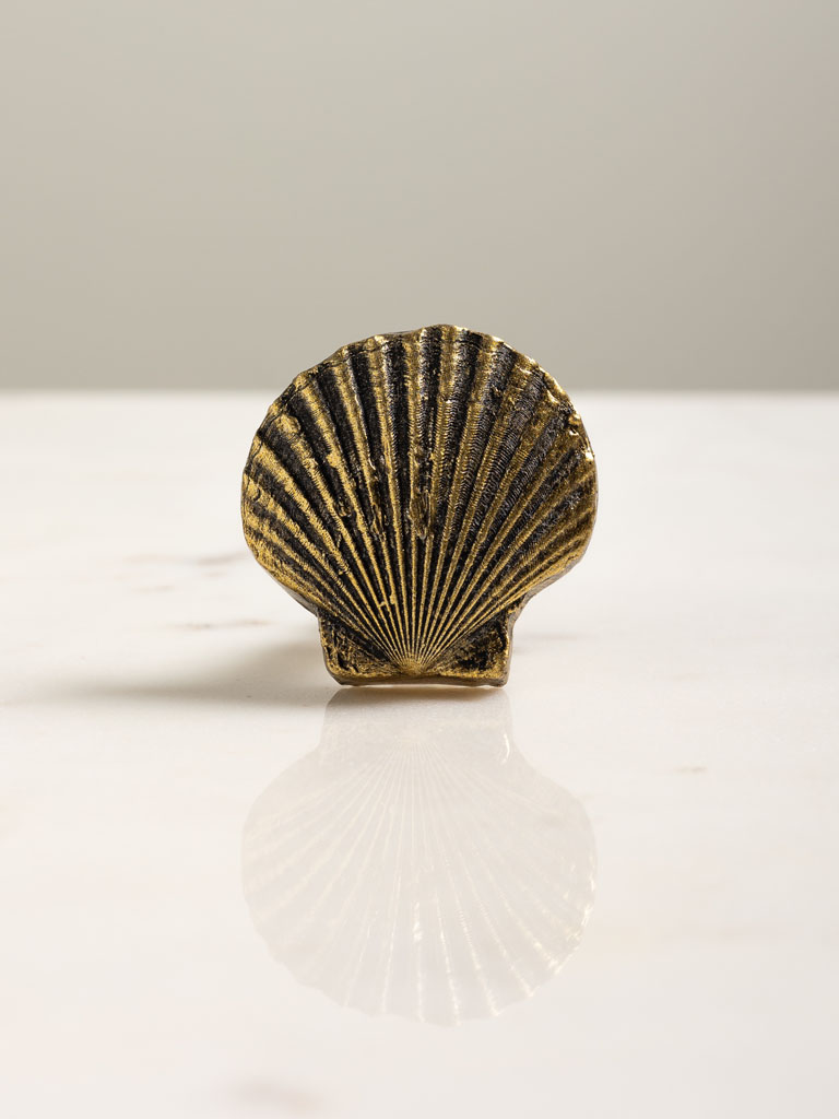 Antique gold shell knob - 3