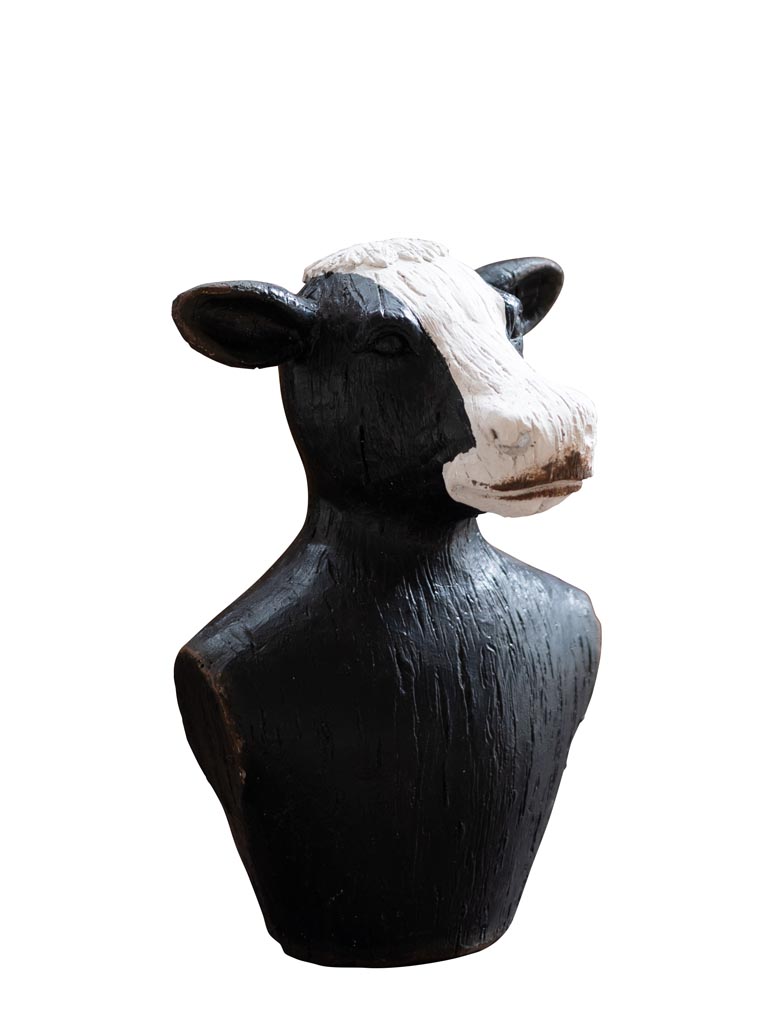 Déco buste de vache patine noire - 2