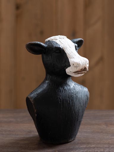 Déco buste de vache patine noire