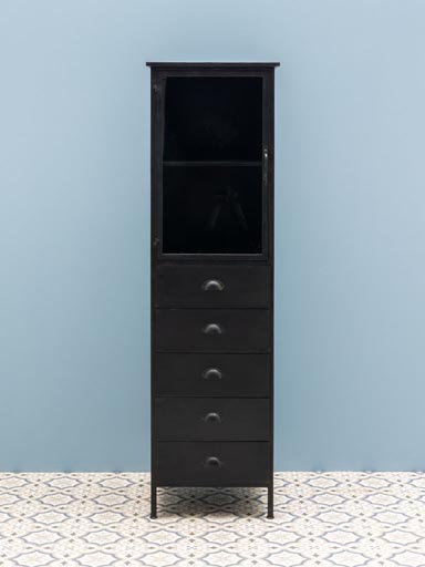 Showcase black 5 drawers