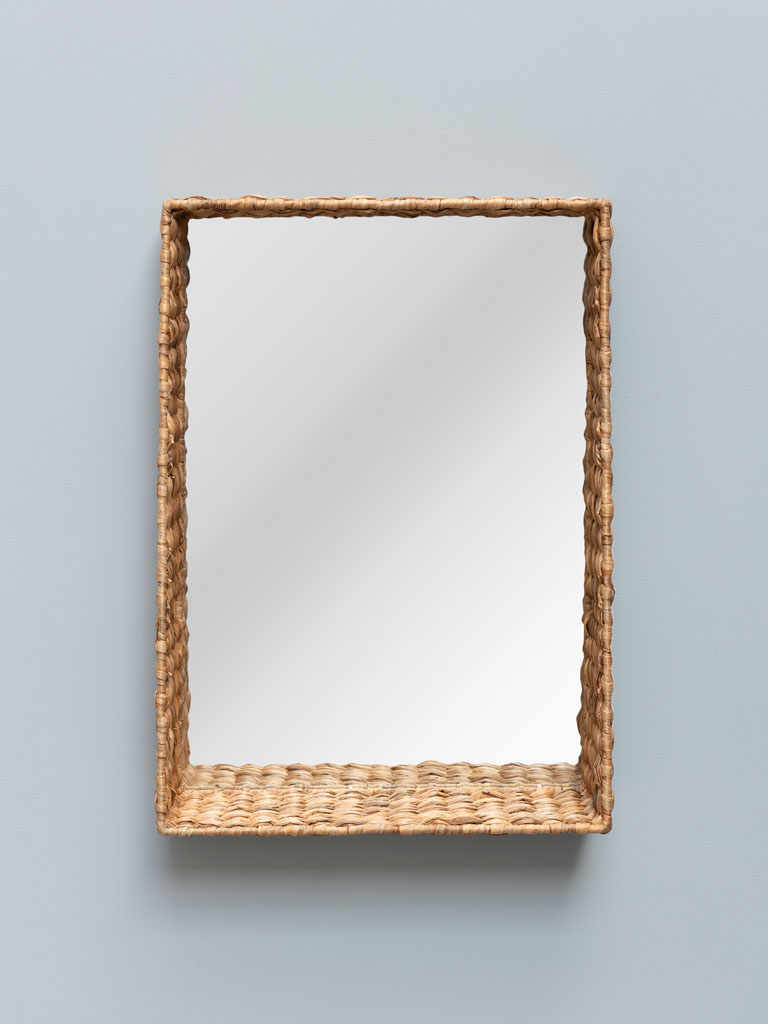 Braided frame mirror with shelf - 1
