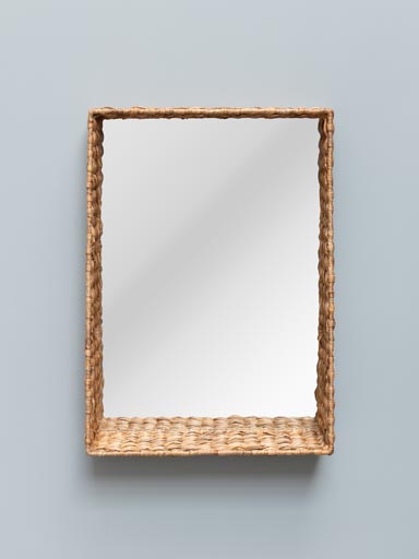 Braided frame mirror with shelf
