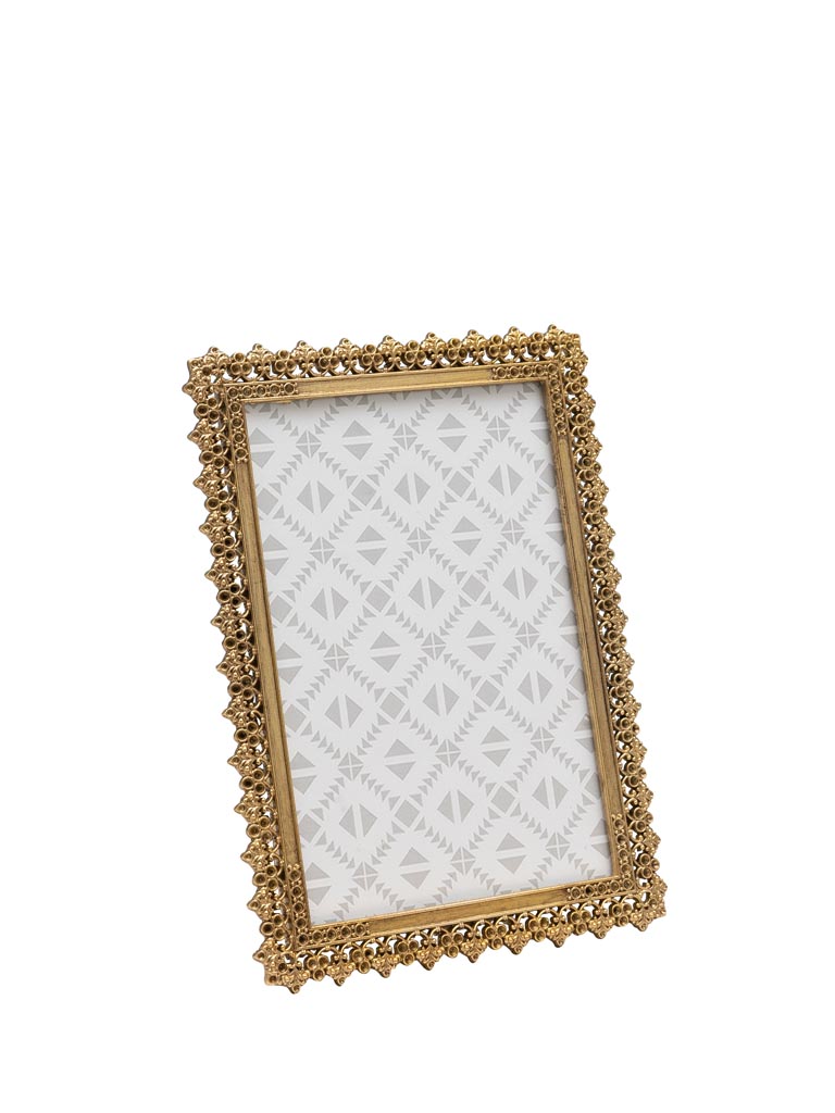 Golden flowery rectangular photo frame (15x10) - 2