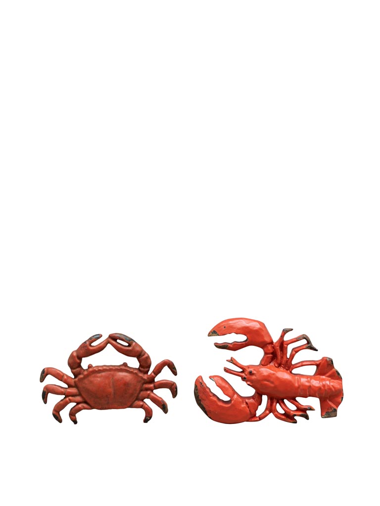 S/2 boutons de porte crabe et homard rouges - 2
