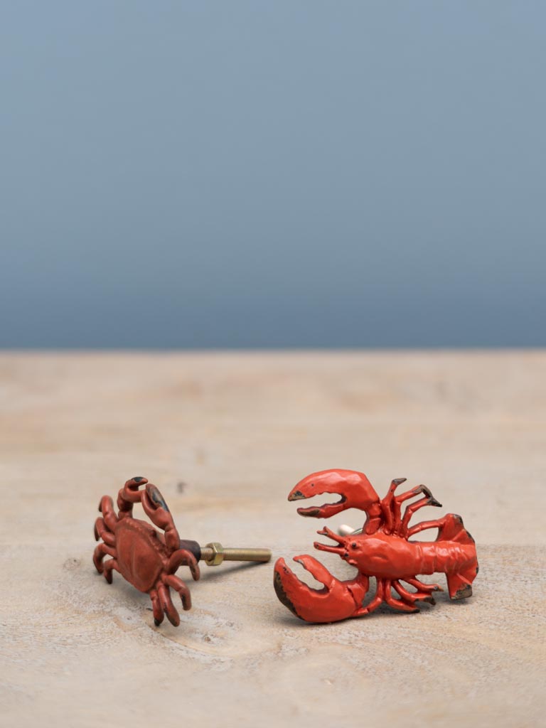 S/2 boutons de porte crabe et homard rouges - 3