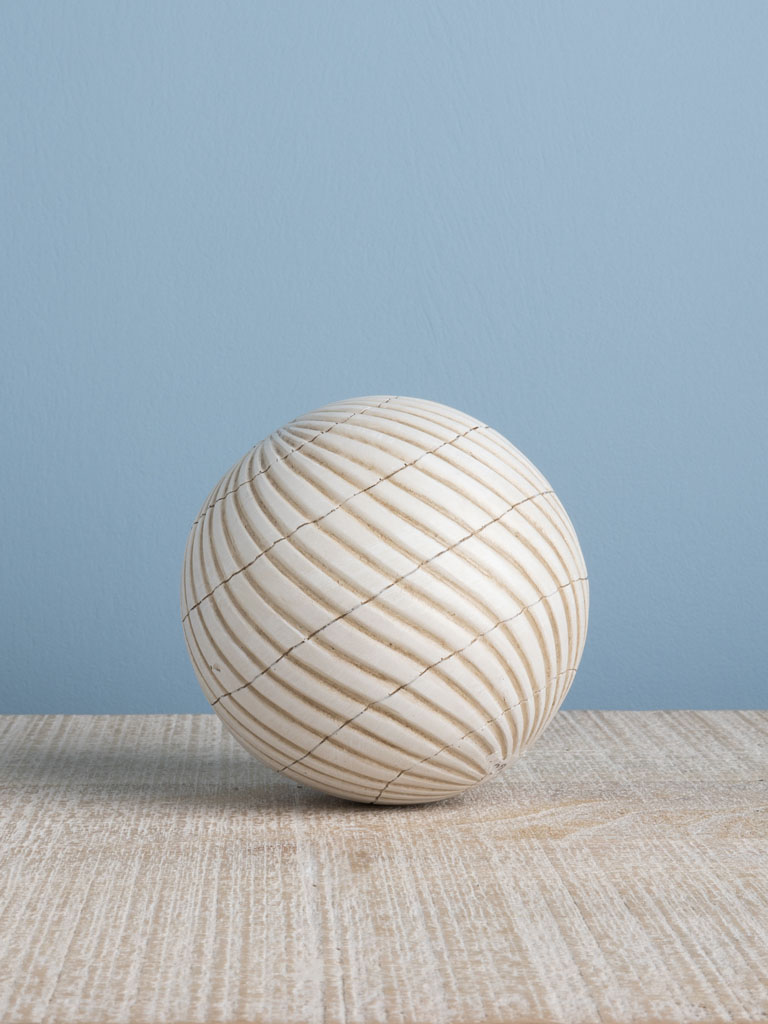 White ball with small stripes deco - 1
