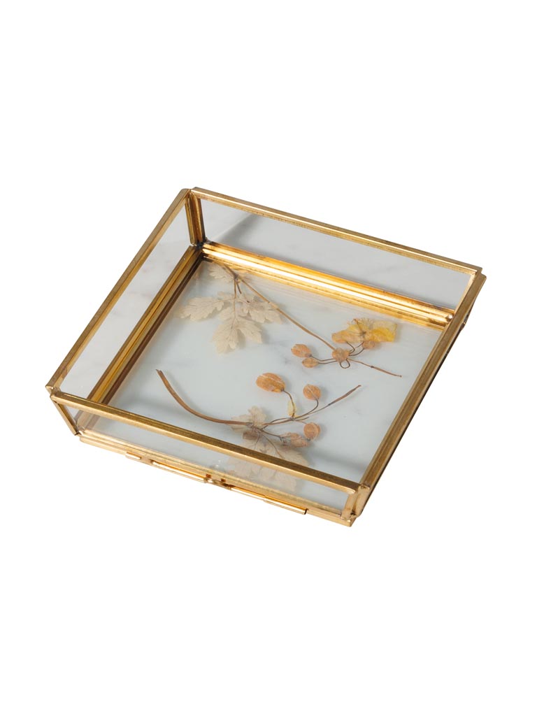 Trinket tray with dry flowers in glass frame - 2