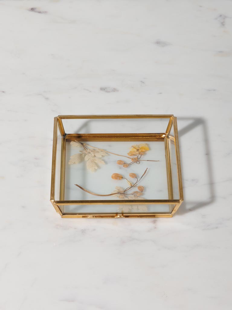 Trinket tray with dry flowers in glass frame - 3
