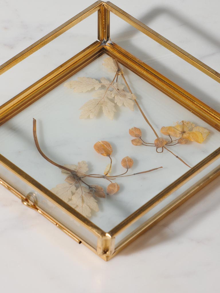 Trinket tray with dry flowers in glass frame - 5