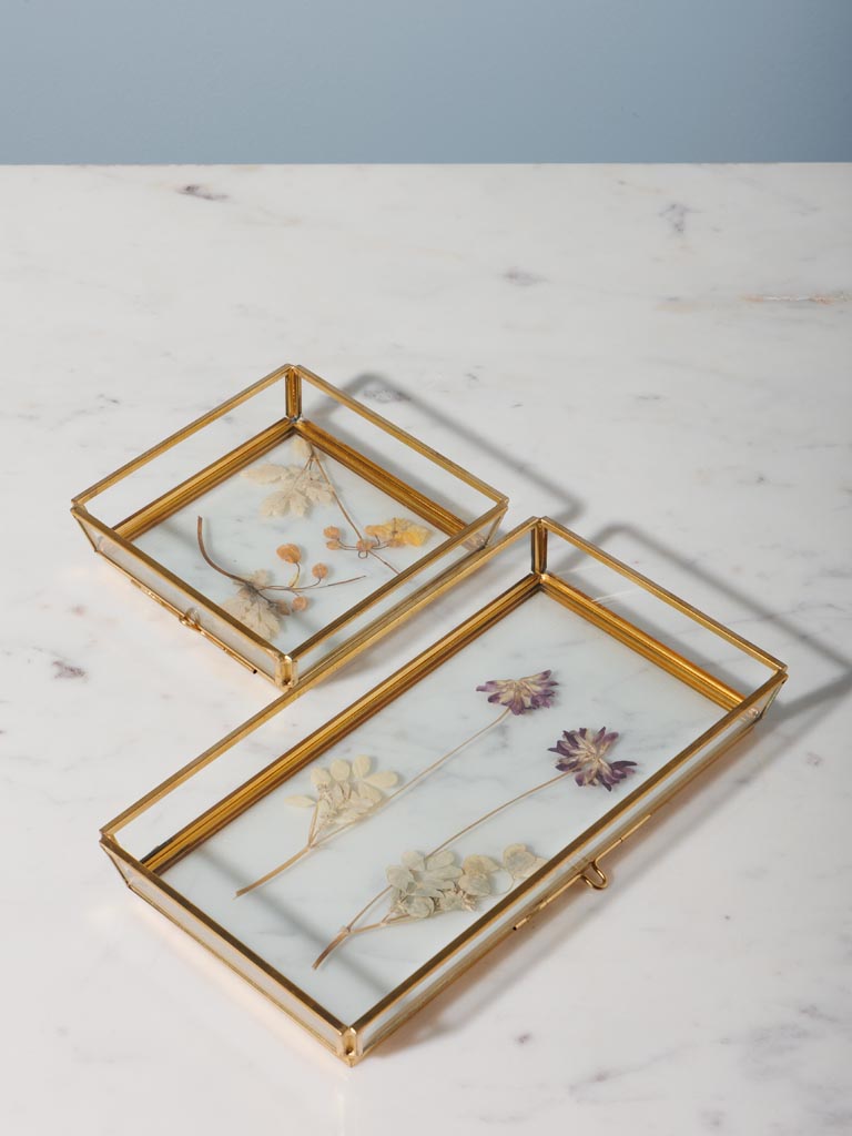 Trinket tray with dry flowers in glass frame - 4