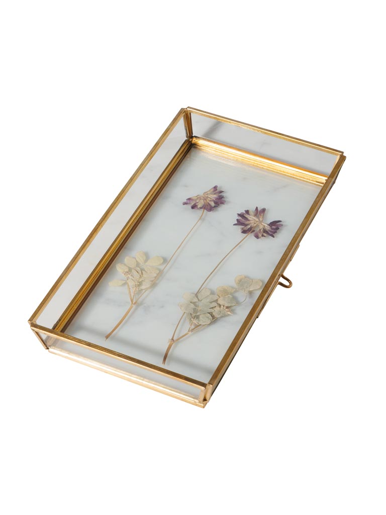 Trinket tray with dry flowers in glass frame - 2