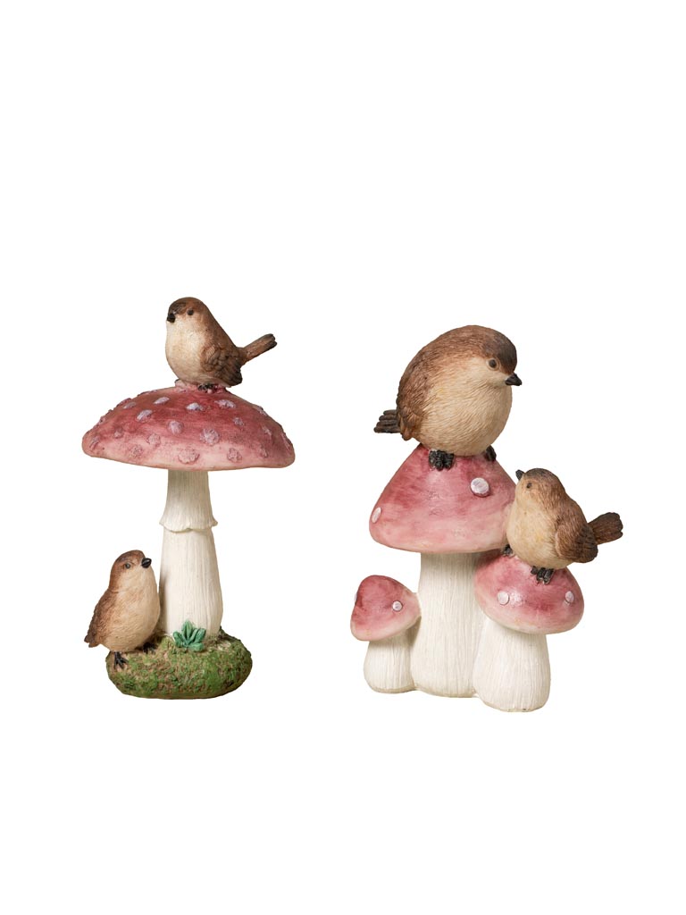 S/2 décos champignons et oiseaux - 2