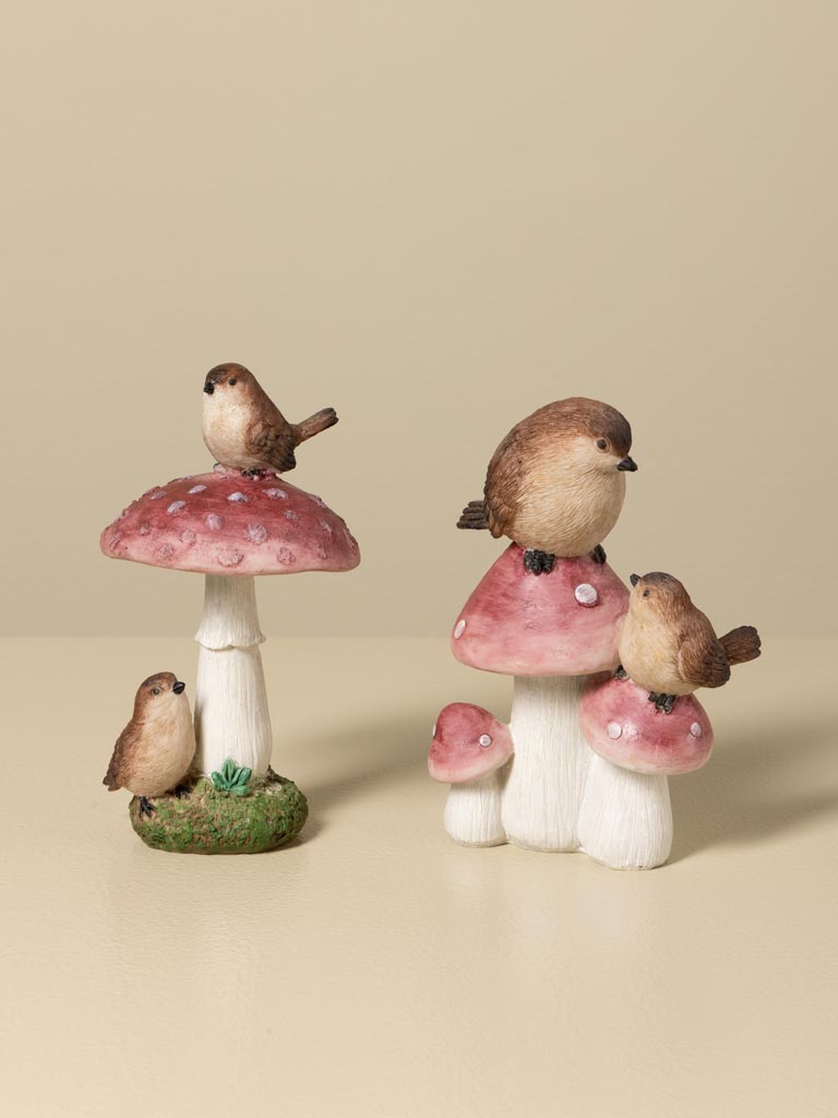 S/2 décos champignons et oiseaux - 1