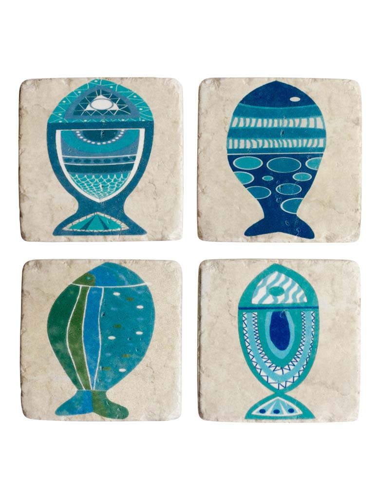 S/4 resin coasters fishes - 2