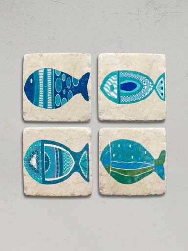 S/4 resin coasters fishes