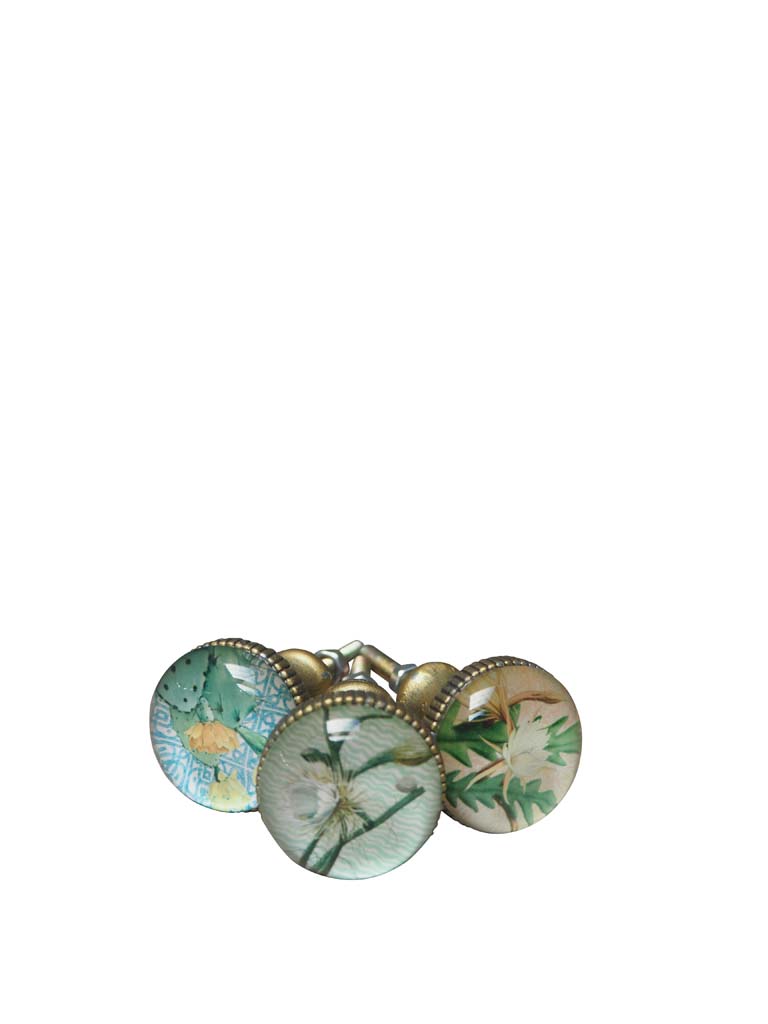 S/3 knobs floral - 2