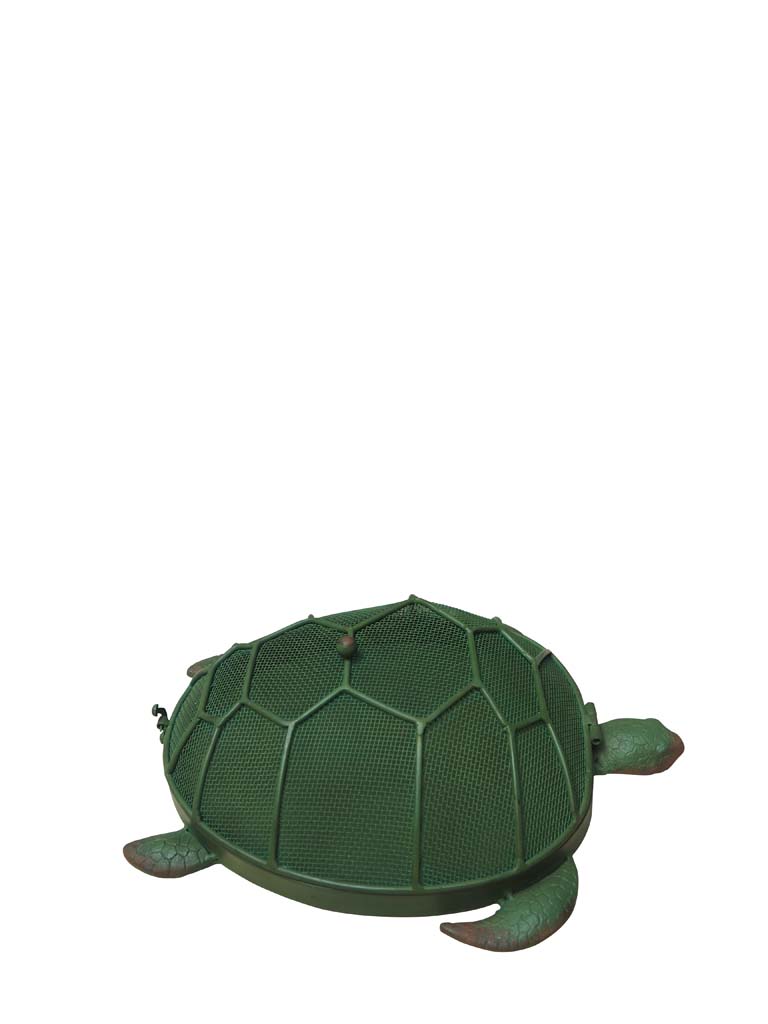 Tray with cover in green metal turtle - 2
