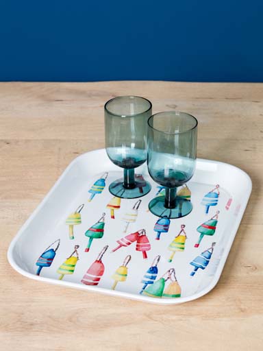 Enamel tray with floats