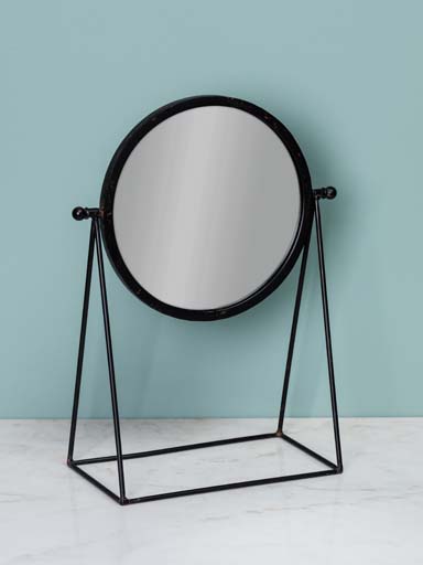 Miroir rond sur pied haut