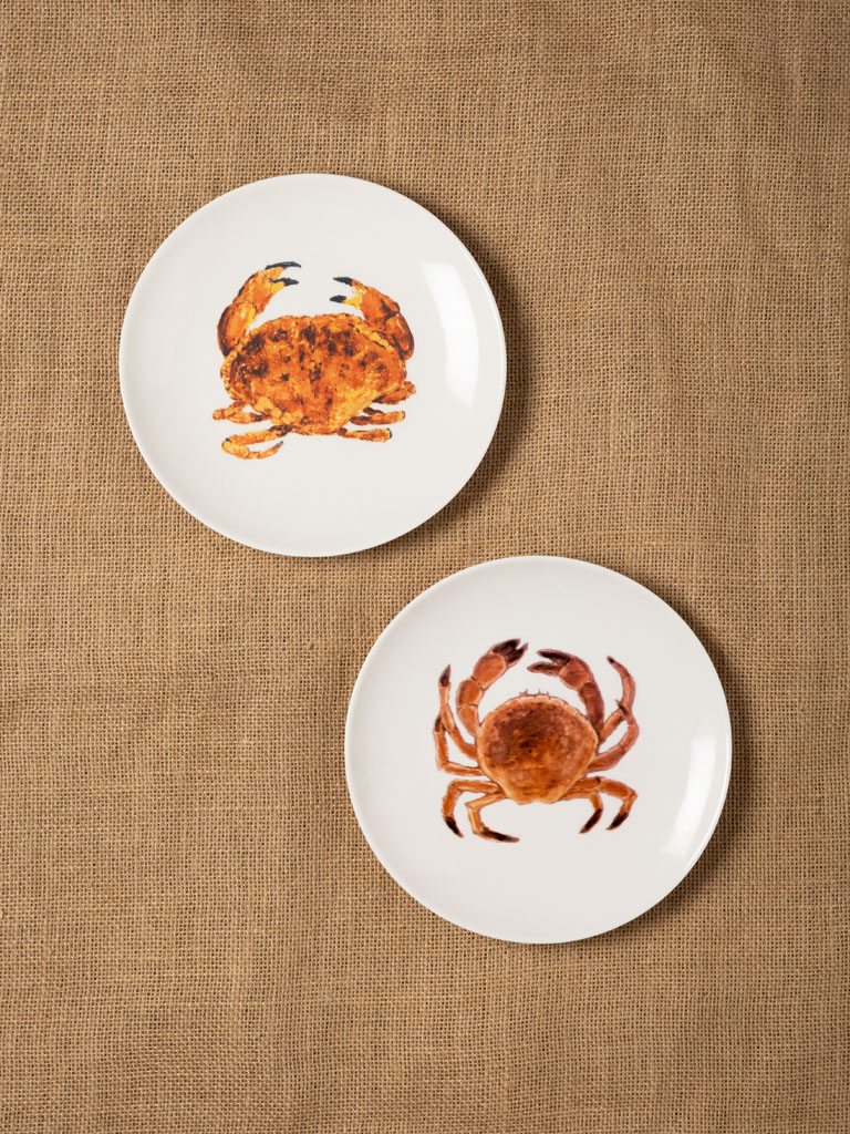 S/2 petites assiettes crabes D.Belin - 1