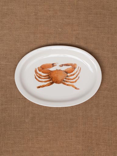 White serving dish with crab D.Belin