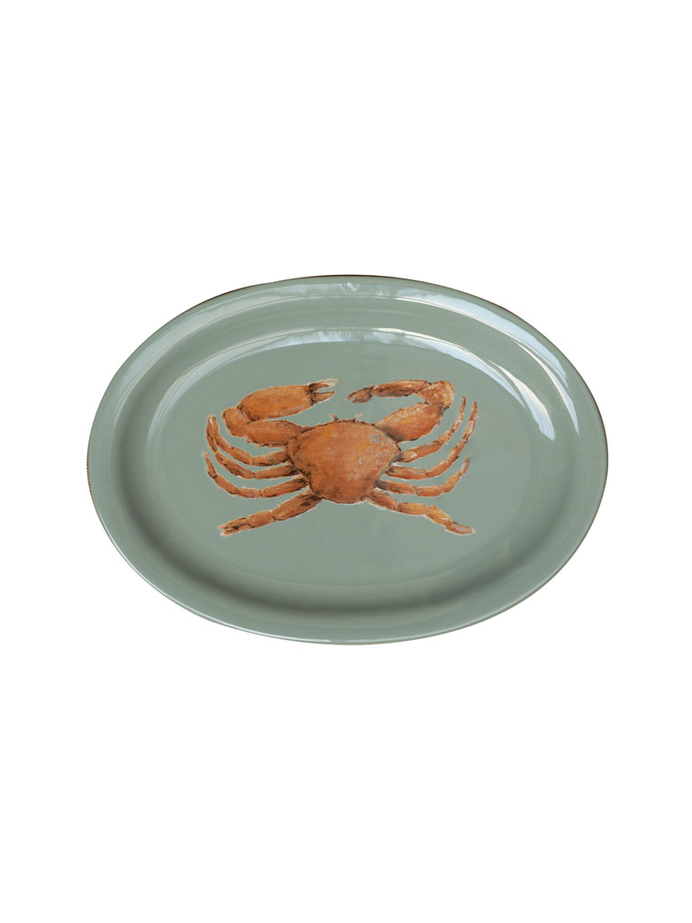 Green serving dish with crab D.Belin - 2