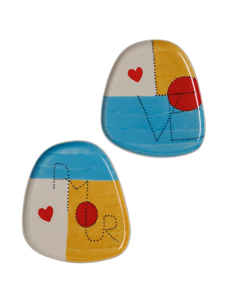 S/2 assiettes Amour/Love - 2