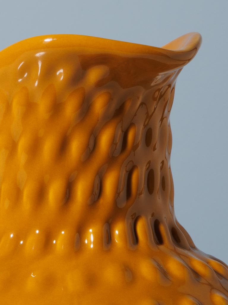Stoneware hobnail pitcher ochre 2L - 6