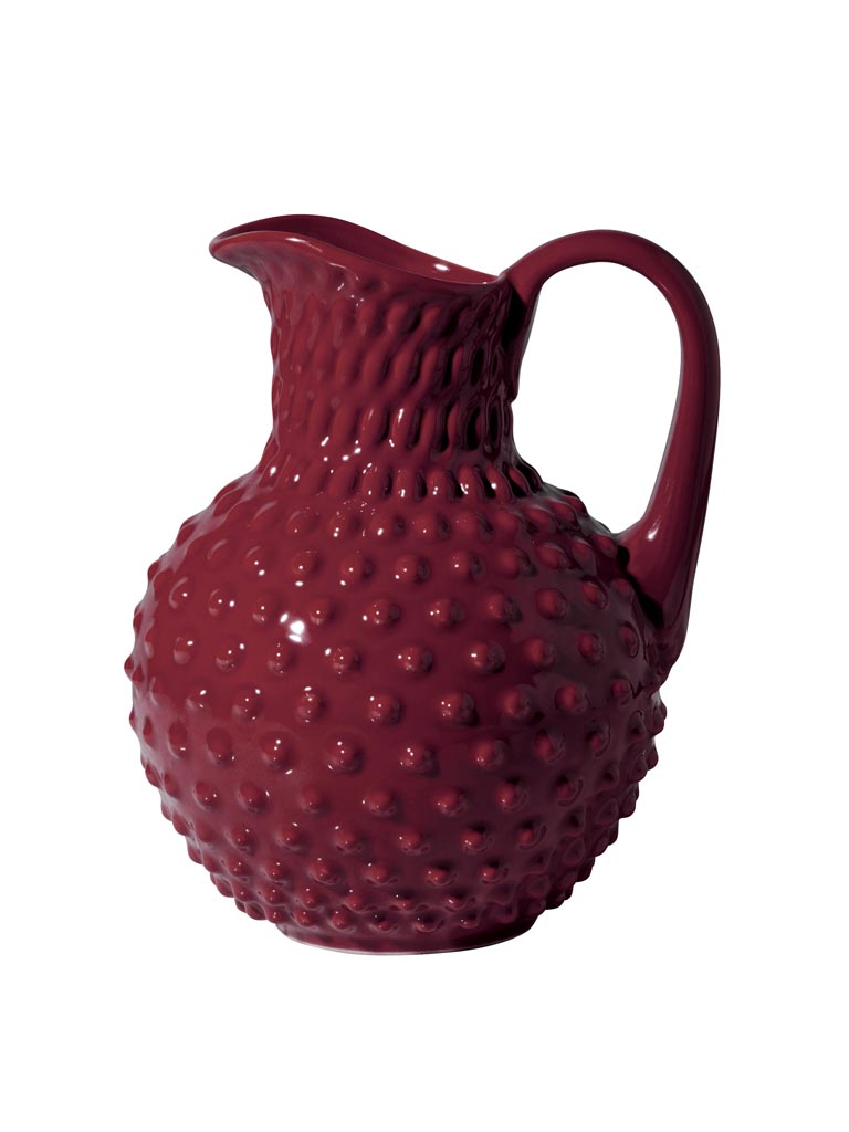 Stoneware hobnail pitcher garnet red 2L - 2