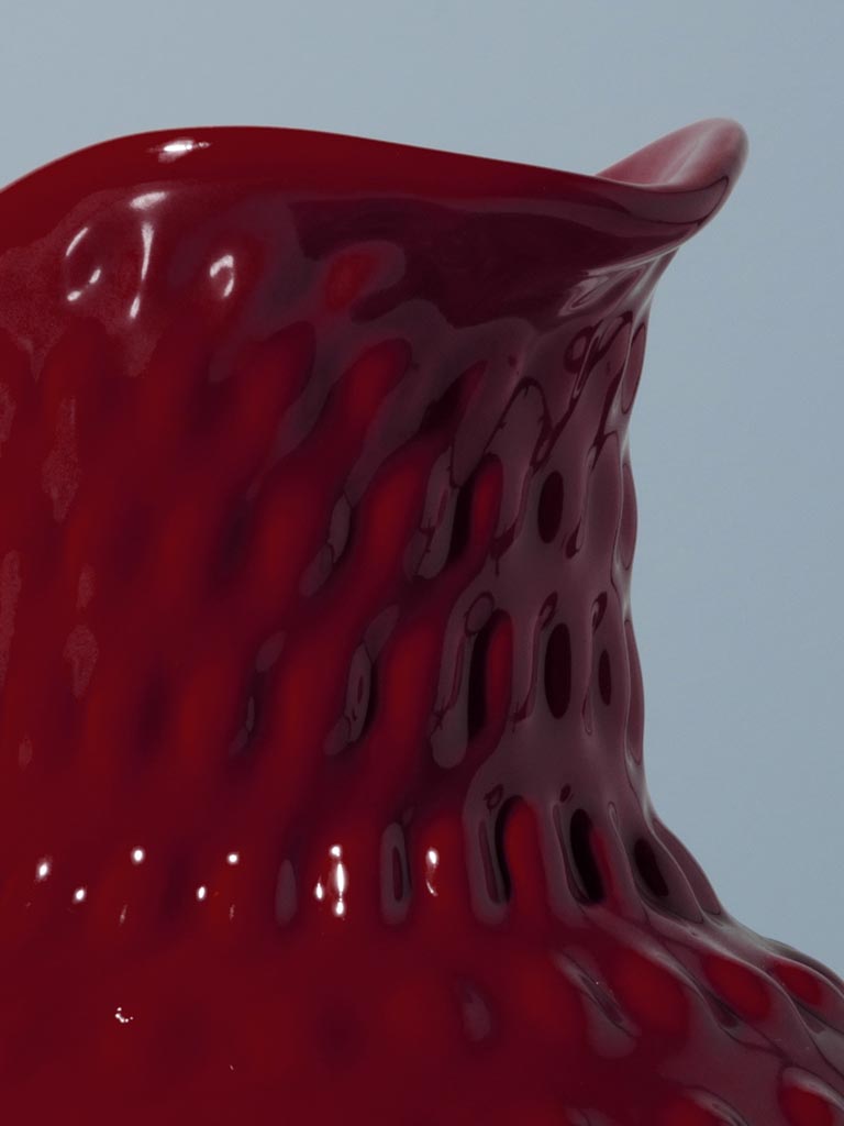 Stoneware hobnail pitcher garnet red 2L - 6