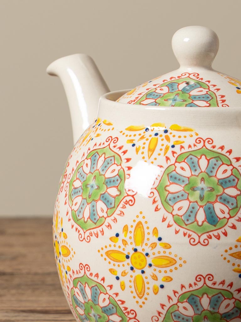 Teapot Bohemian yellow/ green - 7