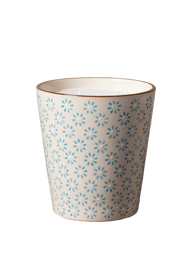 Bougie Bohemian fleurs bleues - 2