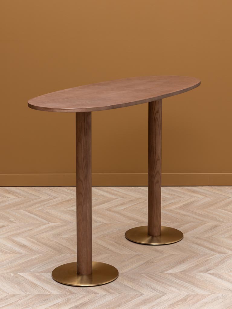 Table ovale haute pieds disque doré Barrio - 3