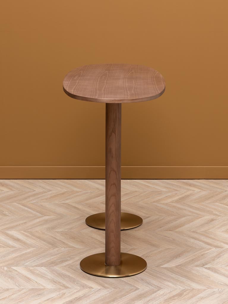 Table ovale haute pieds disque doré Barrio - 5