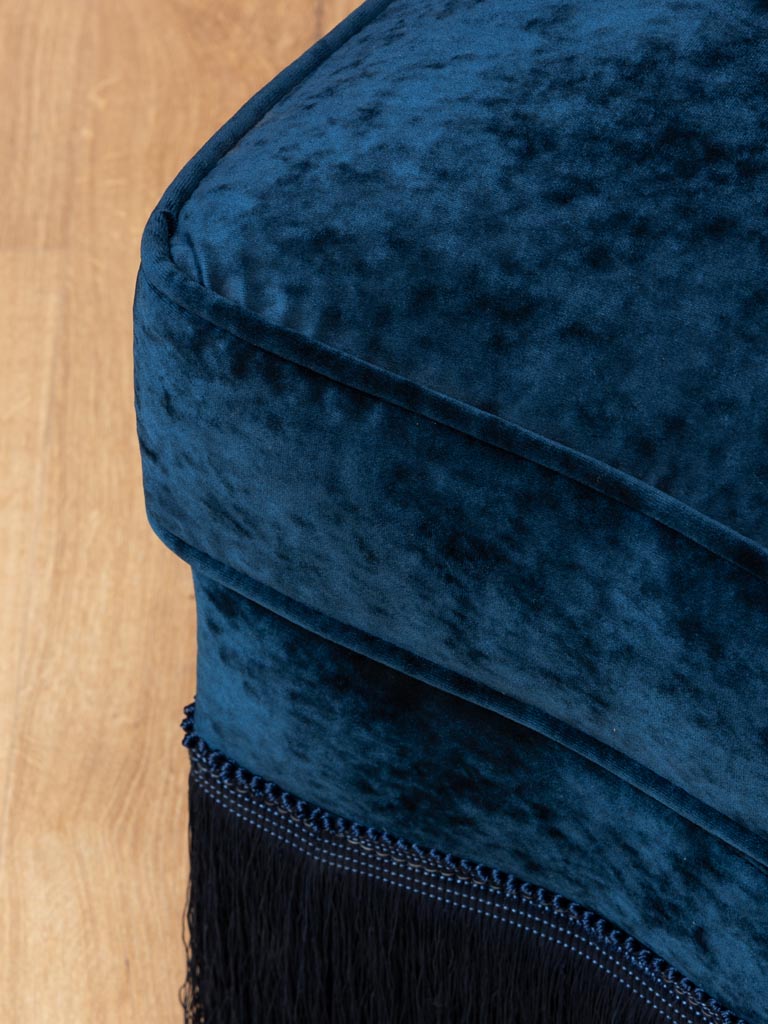 Night blue armchair with fringes Costanza - 6