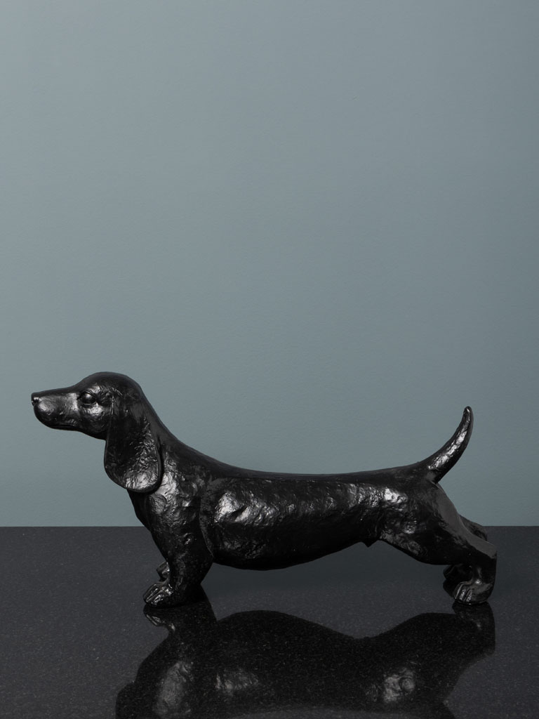 Sausage dog shiny black patina - 1