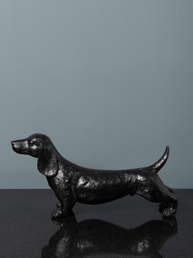 Sausage dog shiny black patina